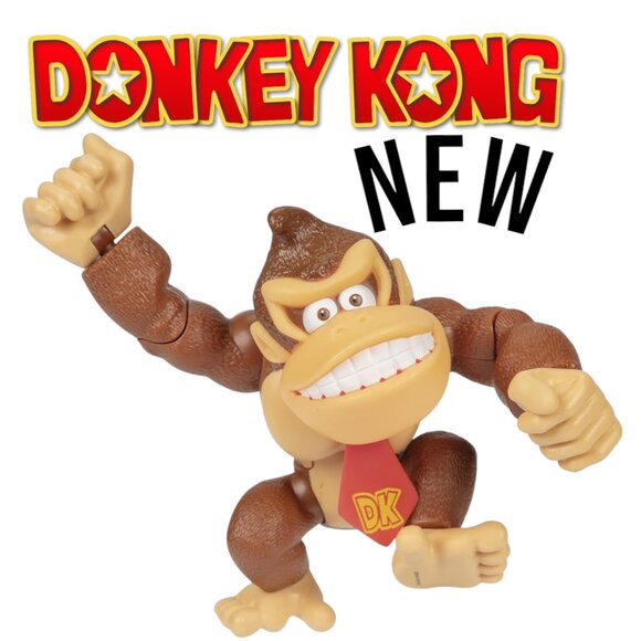 New Super Mario Donkey Kong 6" Deluxe Action Figure 10 Points of articulation Br - Picture 1 of 16
